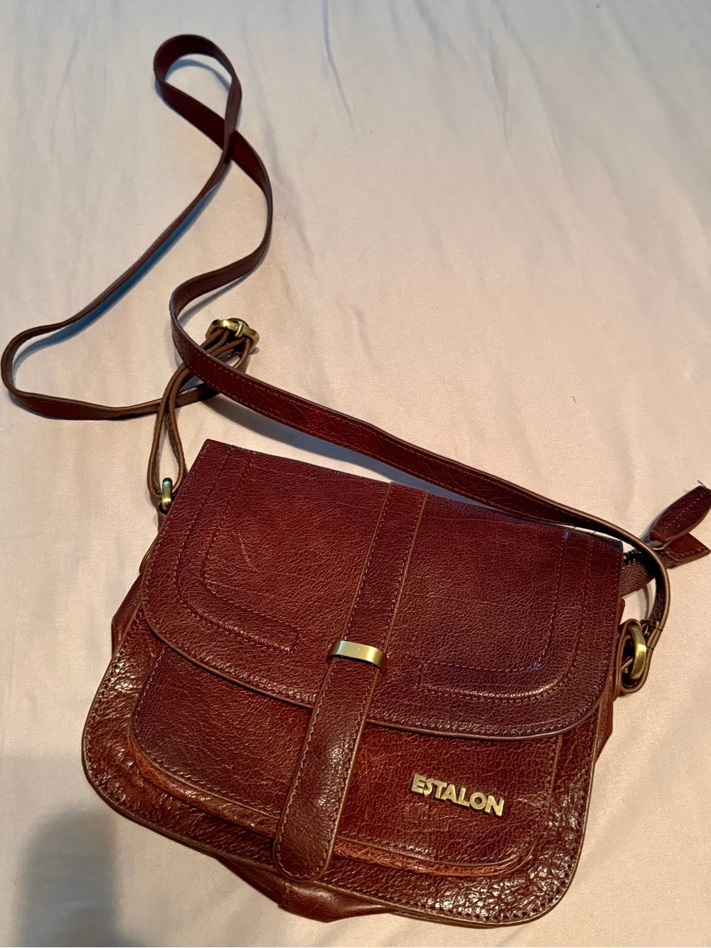 Estalon Crossbody bag 100% genuine cowhide leather